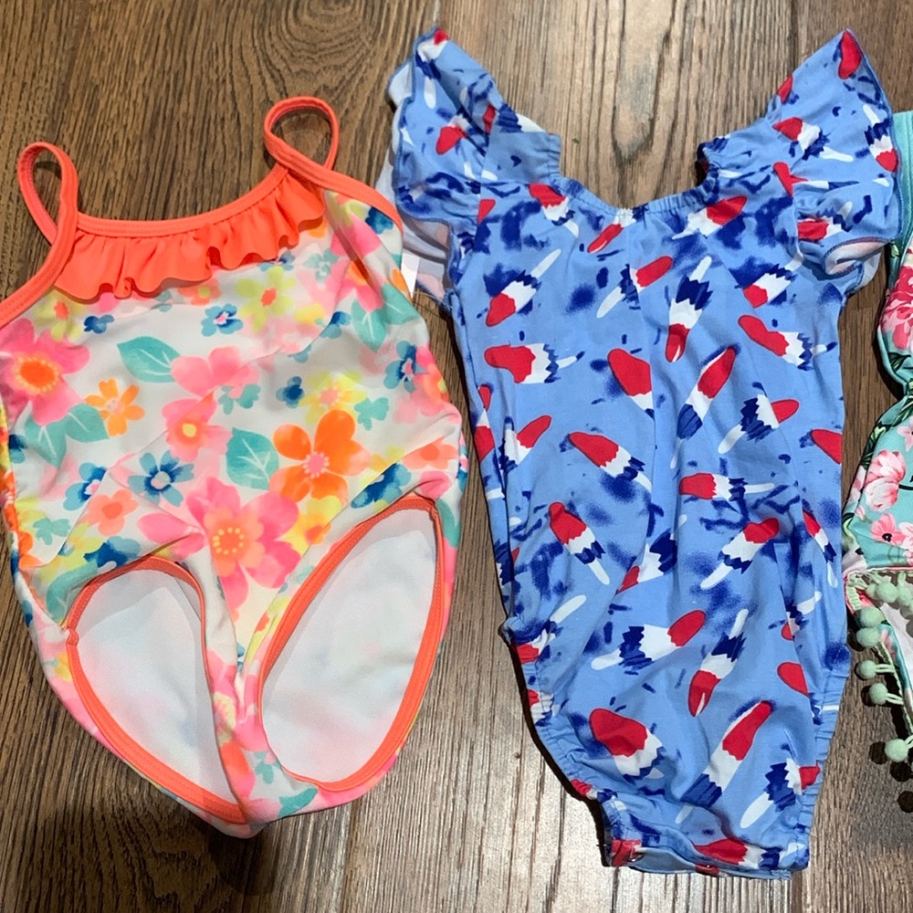 Lot of 6 Girls 12-18 Months Bathing Suits